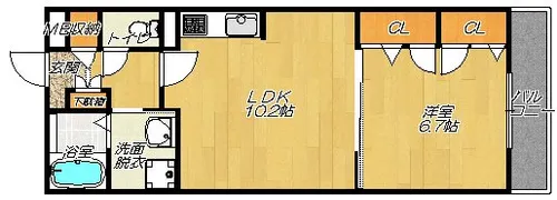 メゾンリヴィエール【1階】の間取り