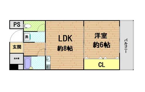 1DKの間取り画像