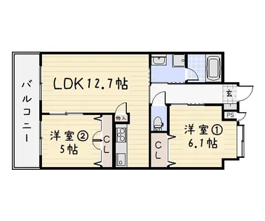 リード大手町【14階】の間取り