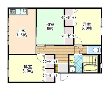 ロイヤルハイツ二反田【202号室】の間取り