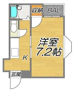 四条畷駅16分 大きな出窓で明るいお部屋 端部屋【3階】の間取り