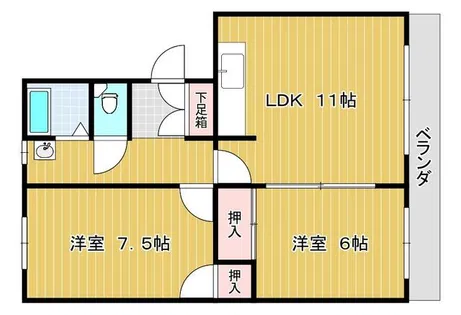 グリーンハイム嵯峨【305号室】の間取り