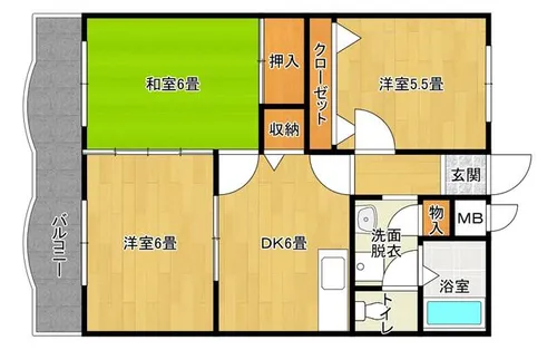 ロイヤルハイツ穴生【3階】の間取り