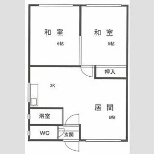 北海道室蘭市みゆき町1丁目【アパート】の間取り