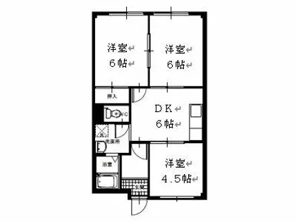 パークハイツ A棟【2階】の間取り
