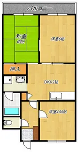 シティーアーク枚方【4階】の間取り