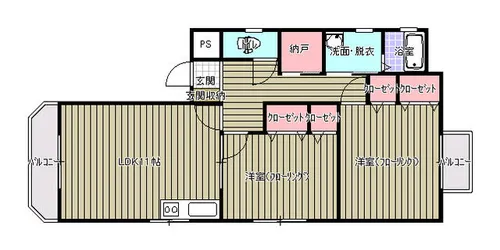 HOUSE猪ノ坂【5階】の間取り