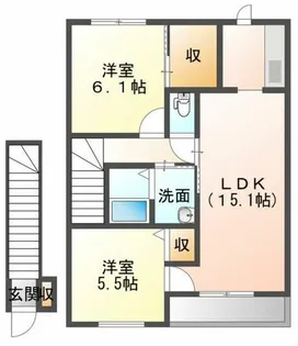 グランドゥール大地A棟【2階】の間取り