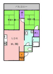 レークハイツ八幸【101号室】の間取り