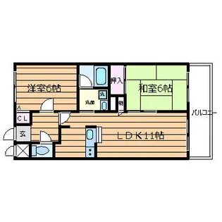 大阪府摂津市鶴野4丁目【マンション】の間取り