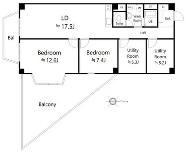 カサフェニックス北野【2階】の間取り