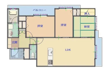 エンゼルヴィフラッツ和歌山【1301号室】の間取り