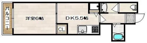 香りと光のレジデンス アローマHAKKO四條畷【4階】の間取り