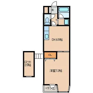 福岡県久留米市津福本町【アパート】の間取り