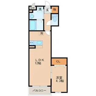 福岡県久留米市篠原町【マンション】の間取り