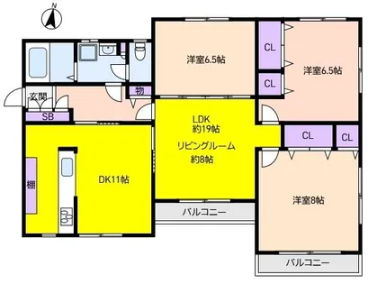 親王塚一番館【2階】の間取り