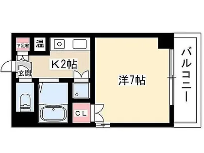 第6スカイビル【7C号室】の間取り