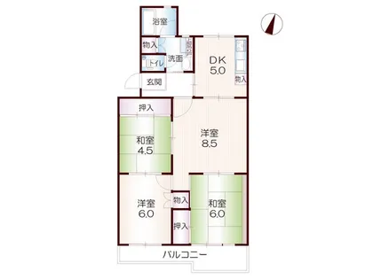 城の宮第一住宅4A【304号室】の間取り