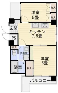 サブグリーン石野【701号室】の間取り