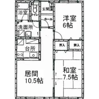 メゾンドゥソレイユ【202号室】の間取り