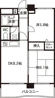 ライオンズマンション城野南【1階】の間取り