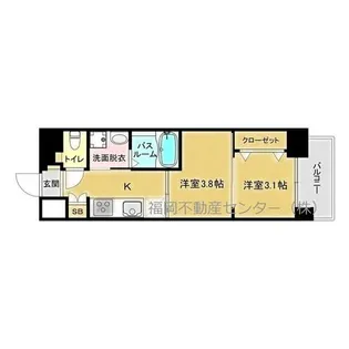 福岡県福岡市博多区堅粕4丁目【マンション】の間取り