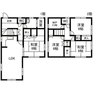 愛知県蒲郡市豊岡町下久貝【一戸建】の間取り