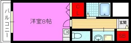 パラシオンサカイマチ【502号室】の間取り