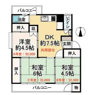 浅香山パンション第一【1階】の間取り