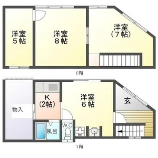 愛知県名古屋市中区橘1丁目【一戸建】の間取り