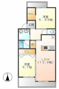 ザ・ベイシス【201号室】の間取り