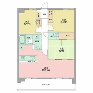 カルム御影【2階】の間取り