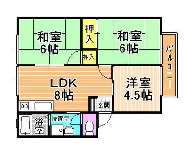 シャルムハイツ A棟【2階】の間取り