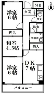 大阪府池田市神田1丁目【マンション】の間取り