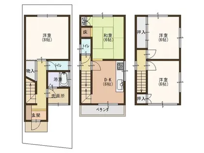 京都府長岡京市今里4丁目【一戸建】の間取り