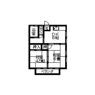 コーポラス野中【2階】の間取り