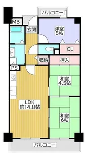 シャトレ日根野【201号室】の間取り