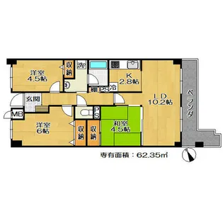 パデシオン宇治木幡【326号室】の間取り