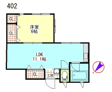 吉沢ビル【402号室】の間取り
