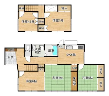 福岡県北九州市若松区迫田町【一戸建】の間取り