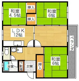 京都府八幡市男山竹園【マンション】の間取り