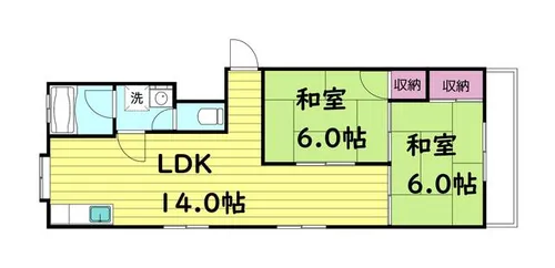 大川ハイツ【3階】の間取り