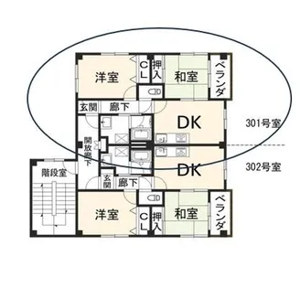 レイクランド第6ビル【3階】の間取り