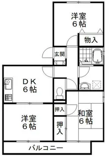兵庫県西宮市山口町中野1丁目【アパート】の間取り