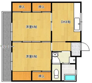 コーポ城野【303号室】の間取り
