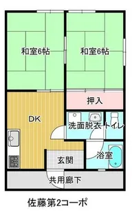 佐藤第2コーポ【203号室】の間取り