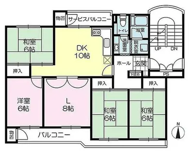 藤阪ハイツC4棟【502号室】の間取り