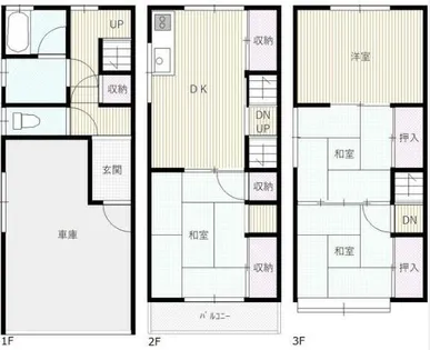 大阪府東大阪市中石切町5丁目【一戸建】の間取り