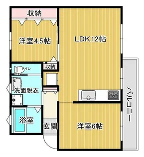 茄子作住宅第7号棟【105号室】の間取り