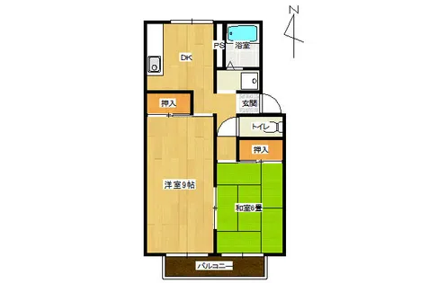 ハイツセイシェル【202号室】の間取り